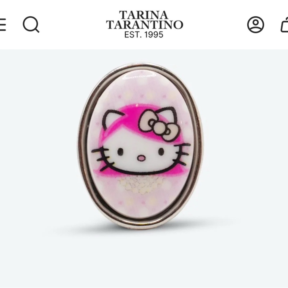 Tarina Tarantino Pink Hello Kitty Oval Ring